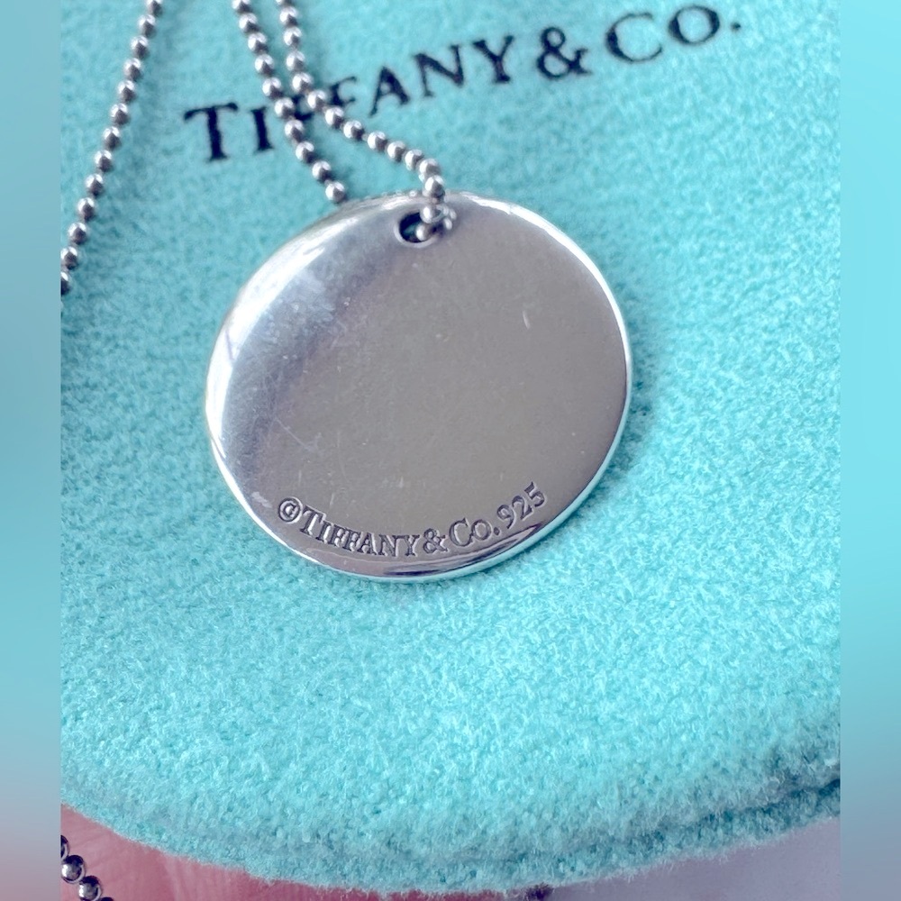 Tiffany & Co. large initial disk necklace - Picture 2 of 4
